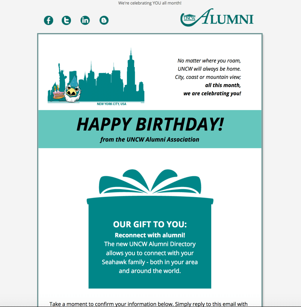 Alumni Birthday eCard