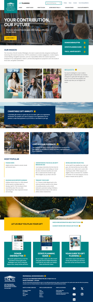 Legacy Giving Landing page